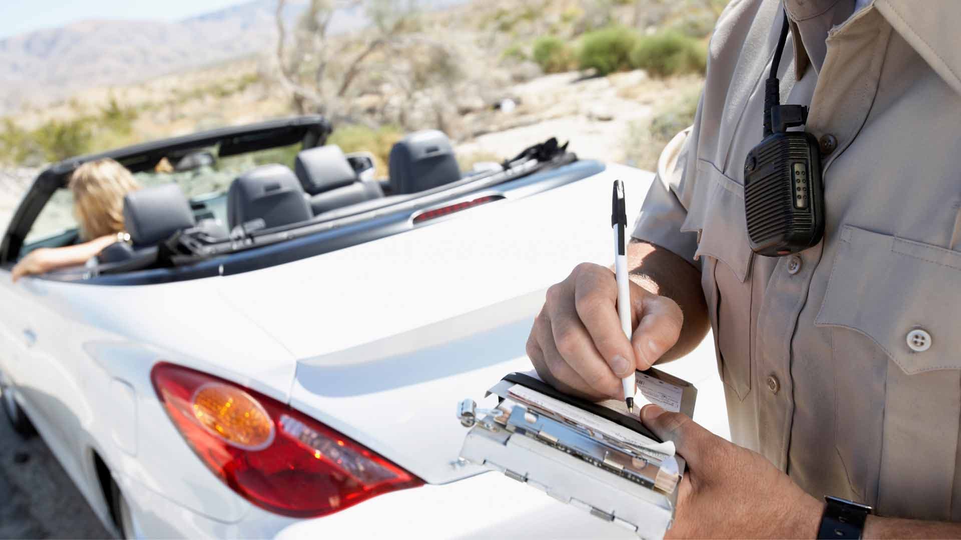 Traffic ticket being written in Central Pennsylvania