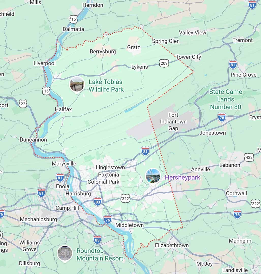 Dauphin County map