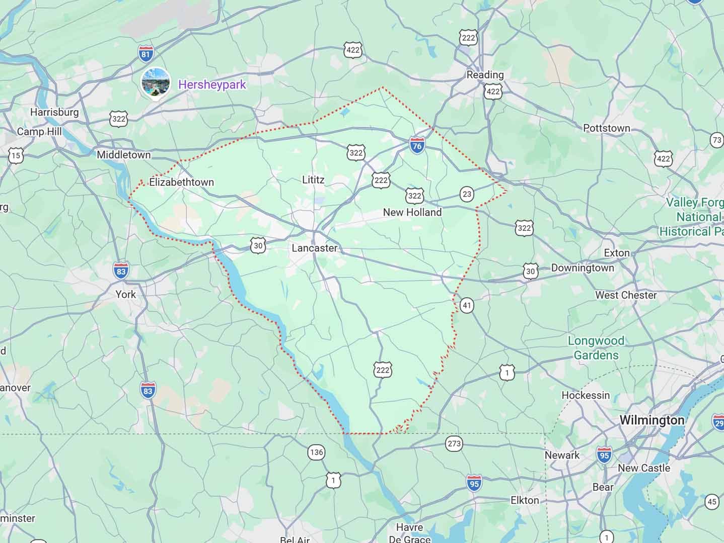 Lancaster County map